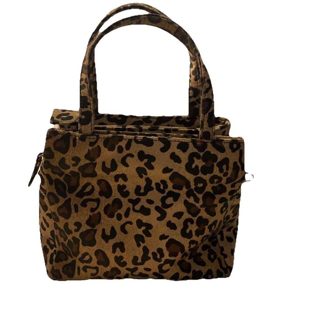 Nine West Leopard Print Small Handbag Nylon 7x6x3”